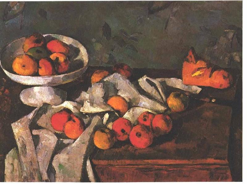 Paul Cezanne life with a fruit dish and apples